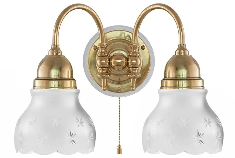 Vägglampa - Stackelberg mässing, slipat mattglas