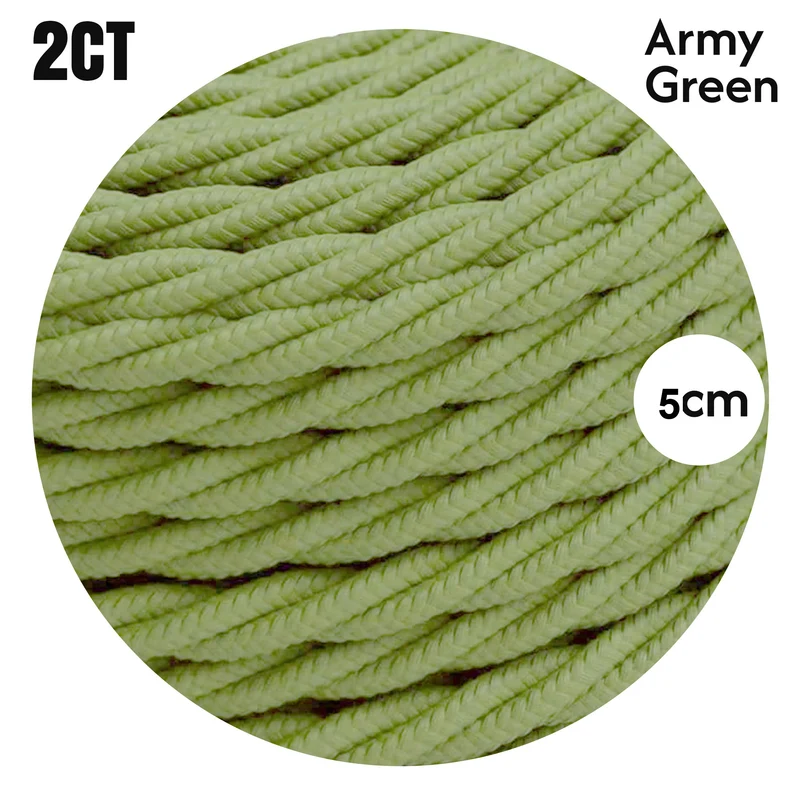 2-adrige verdrilltes Gewebekabel - Elektrisches Kabel Grün~1173