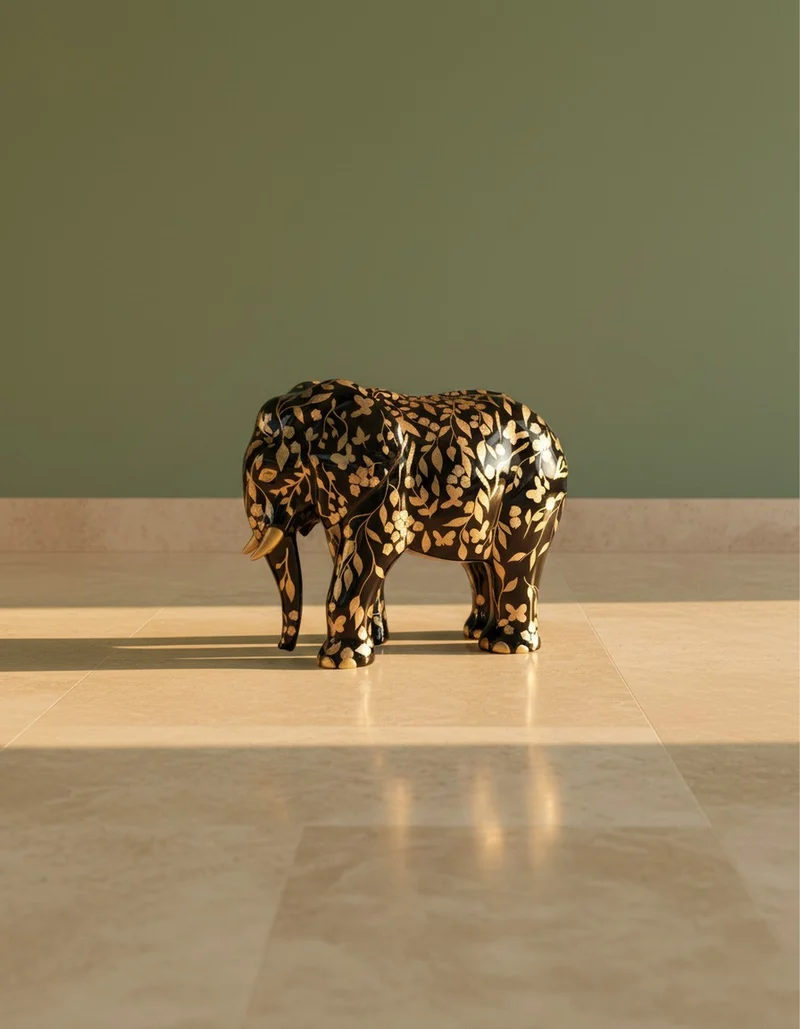 Casa Padrino Luxus Deko Skulptur Elefant Hindi H. 60 cm - Deko Skulptur - Deko Figur - Tierfigur - Gartendeko