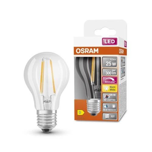 OSRAM SUPERSTAR+ CLASSIC A FIL 25 LED-Lampe, 2,2W, 300lm , Warmweiß