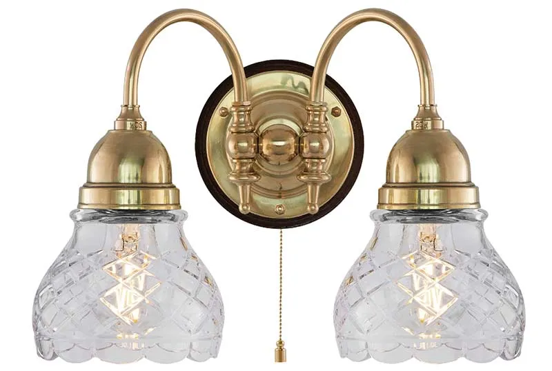 Vägglampa - Stackelberg mässing, slipat klarglas
