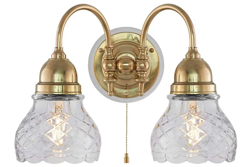 Vägglampa - Stackelberg mässing, slipat klarglas