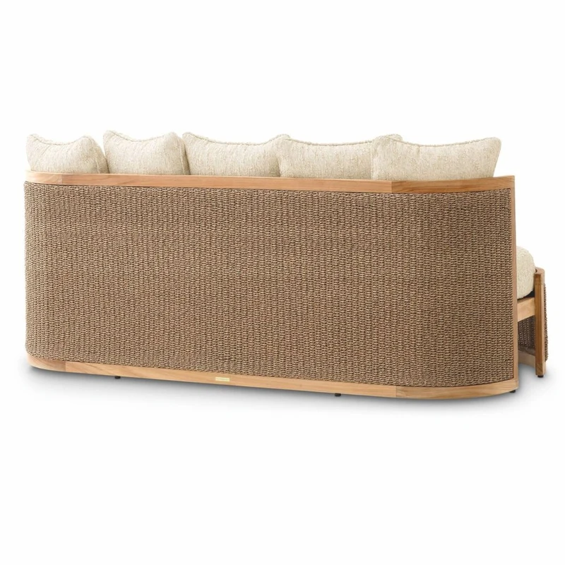 Casa Padrino Luxus Garten Sofa mit 5 Kissen Naturfarben 180 cm - Hotel Möbel - Garten Möbel - Luxus Möbel
