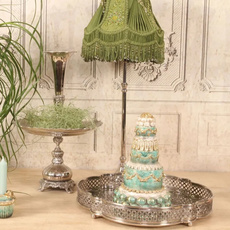 Casa Padrino Barock Messing Serviertablett Silber 39 cm - Barock Deko Accessoires - Gastronomie Accessoires