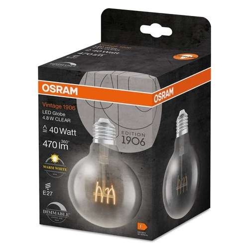 OSRAM Vintage 1906® Classic Globe95 Lampe, dimmbar, Warmweiß, 4,8W, 470lm