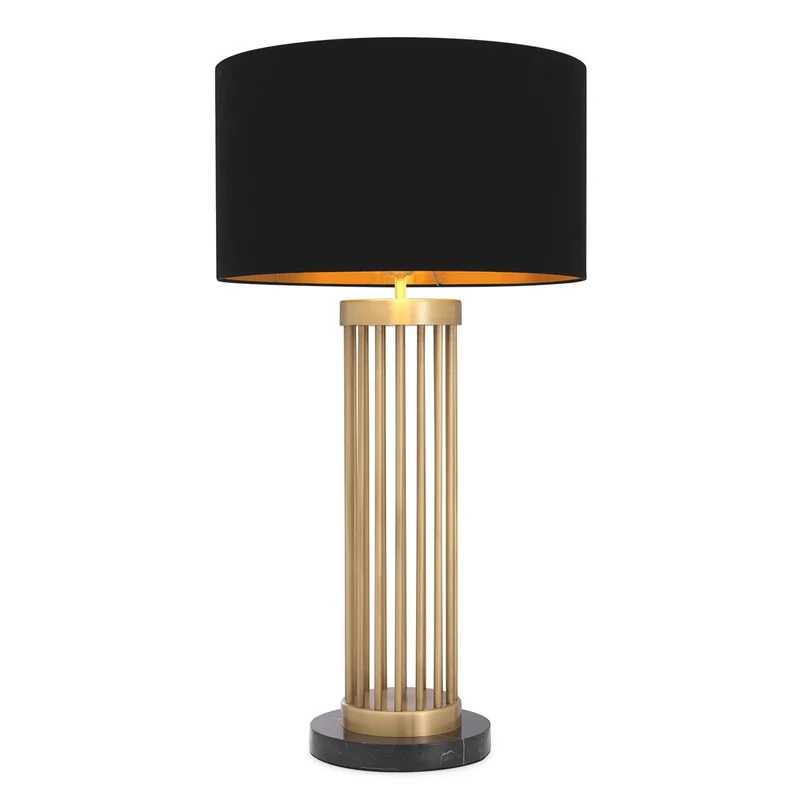 Eichholtz Table Lamp Condo Antik Messing - Tischleuchte mit Stabsäule ohne Schirm