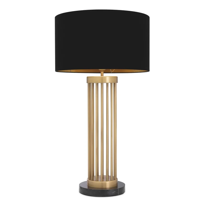 Eichholtz Table Lamp Condo Antik Messing - Tischleuchte mit Stabsäule ohne Schirm