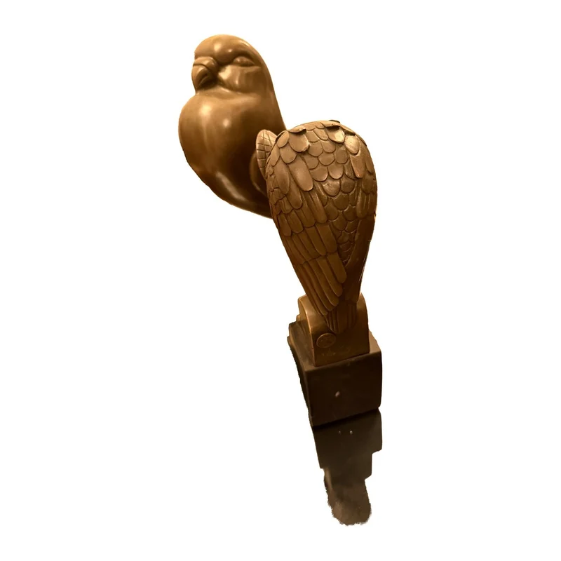 Casa Padrino Bronzefigur Eule Bronze / Schwarz - Dekorative Vogelskulptur im Art Deco Stil