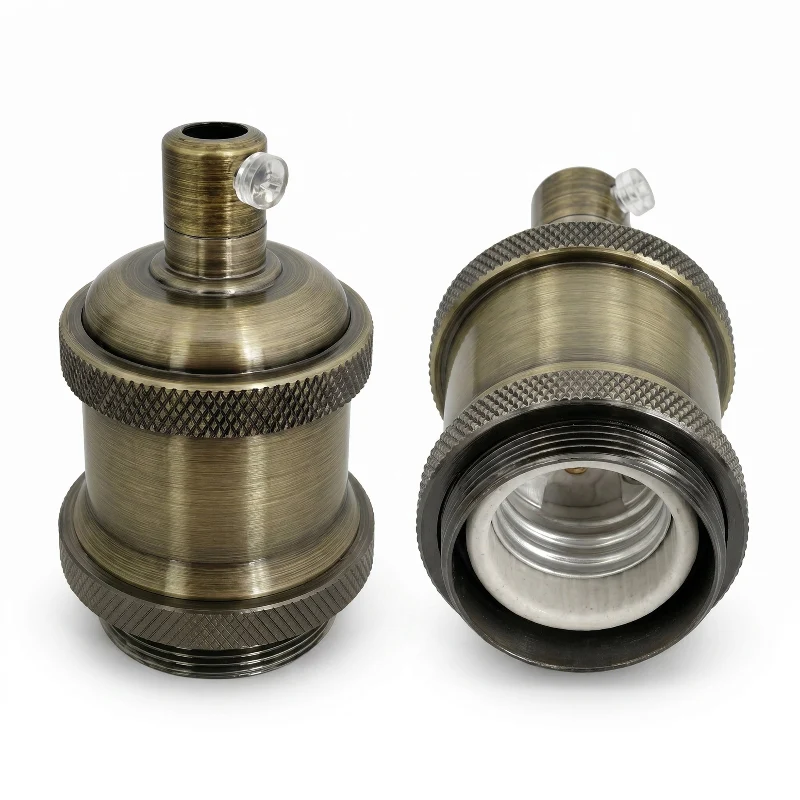 E27 Lampenfassung Vintage Messing Antik Grün | LEDSONE ~1114