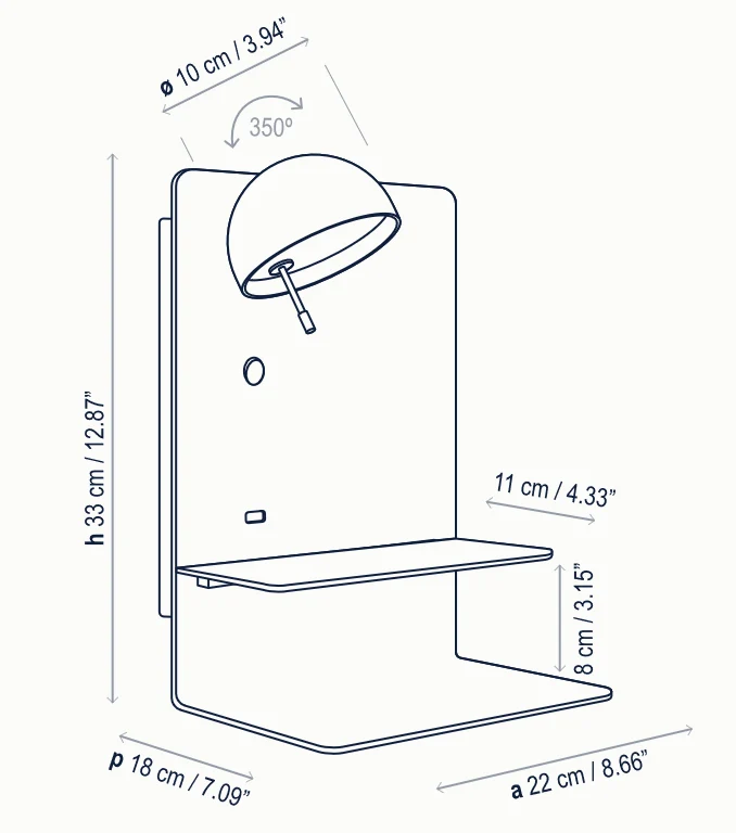 Bover - Wandleuchte Beddy A/04