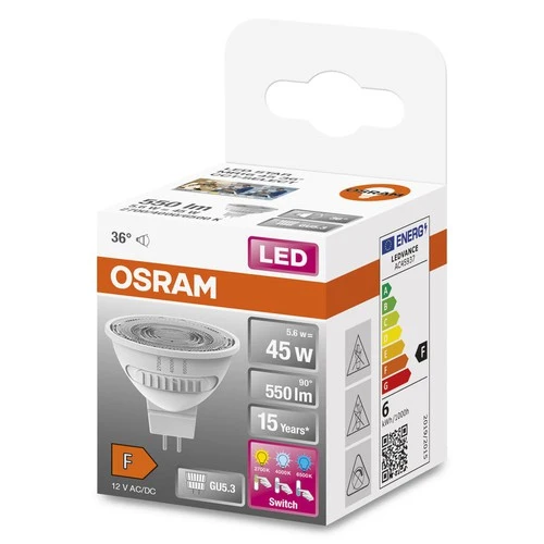 OSRAM LED SPOT MR16 45 mit drei Lichtfarben, 5,6W, 550lm