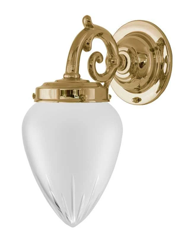 Vägglampa - Topelius mässing, slipat mattglas