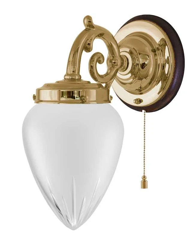 Vägglampa - Topelius mässing, slipat mattglas