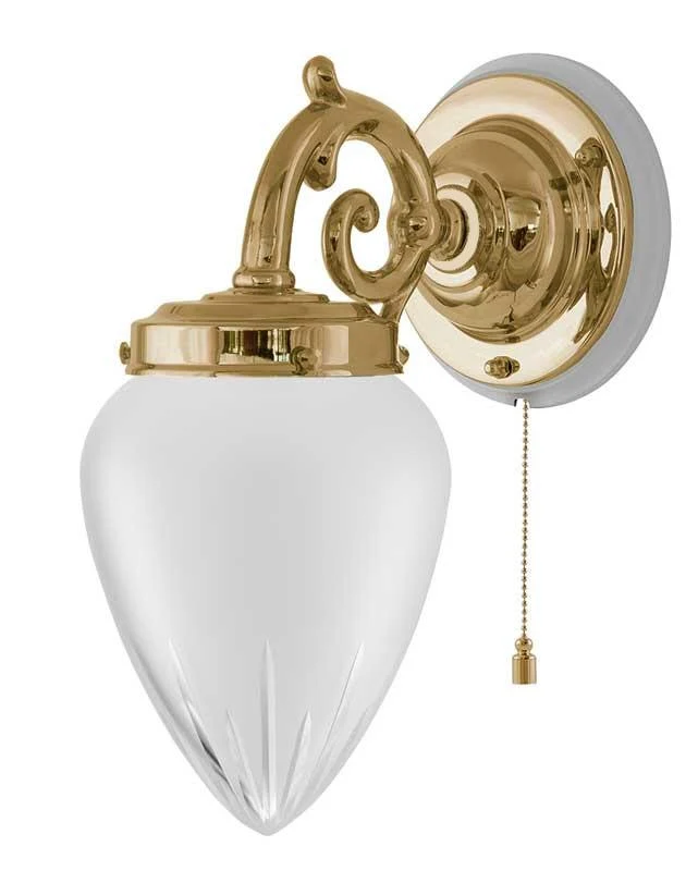 Vägglampa - Topelius mässing, slipat mattglas