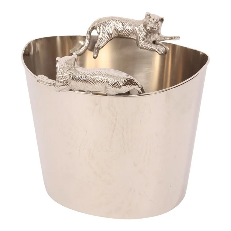Casa Padrino Luxus Weinkühler Silber 35 x 28 x H. 26 cm - Sektkühler aus versilbertem Messing