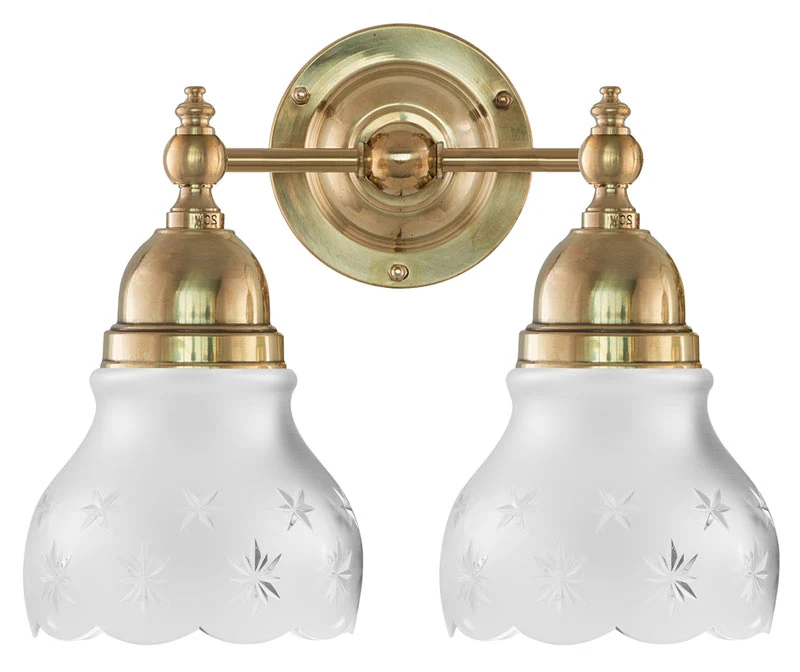 Vägglampa - Bergman mässing, slipat mattglas
