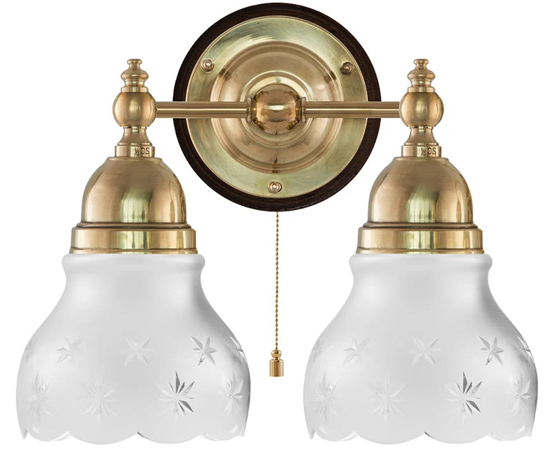 Vägglampa - Bergman mässing, slipat mattglas