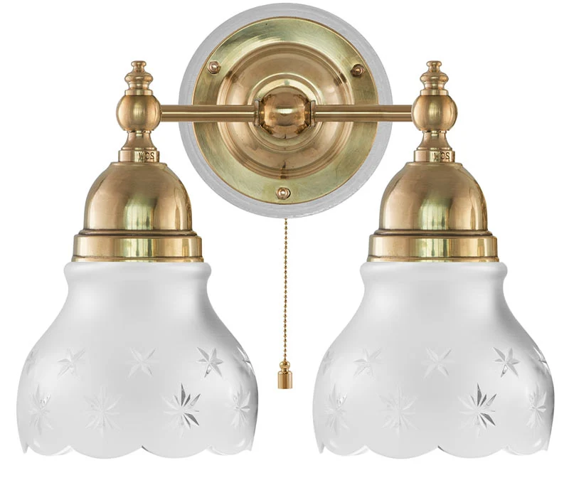 Vägglampa - Bergman mässing, slipat mattglas