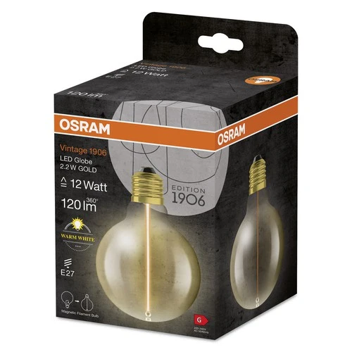 OSRAM Vintage 1906® Classic Globe95 Lampe, 2,2W, 120lm , Warmweiß , E27