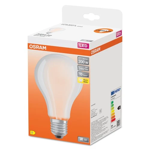 OSRAM LED-Lampe LED STAR CLASSIC A Warmweiß 2700K 24W Ersatz 200W matt E27
