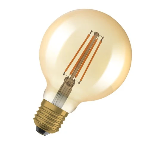 OSRAM LED-Lampe dimmbar GLOBE95 6.5W Filament E27 Vintage 1906 Gold, 2er Pack, E27