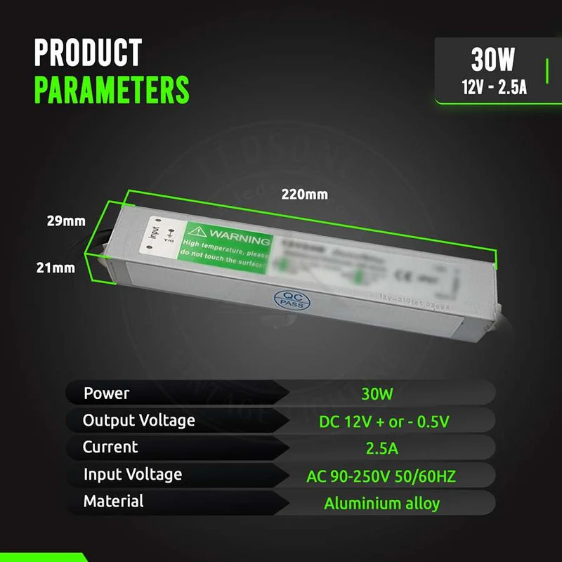 DC12V IP67 30W Wasserdichter LED Treiber Netzteil transformator~1097
