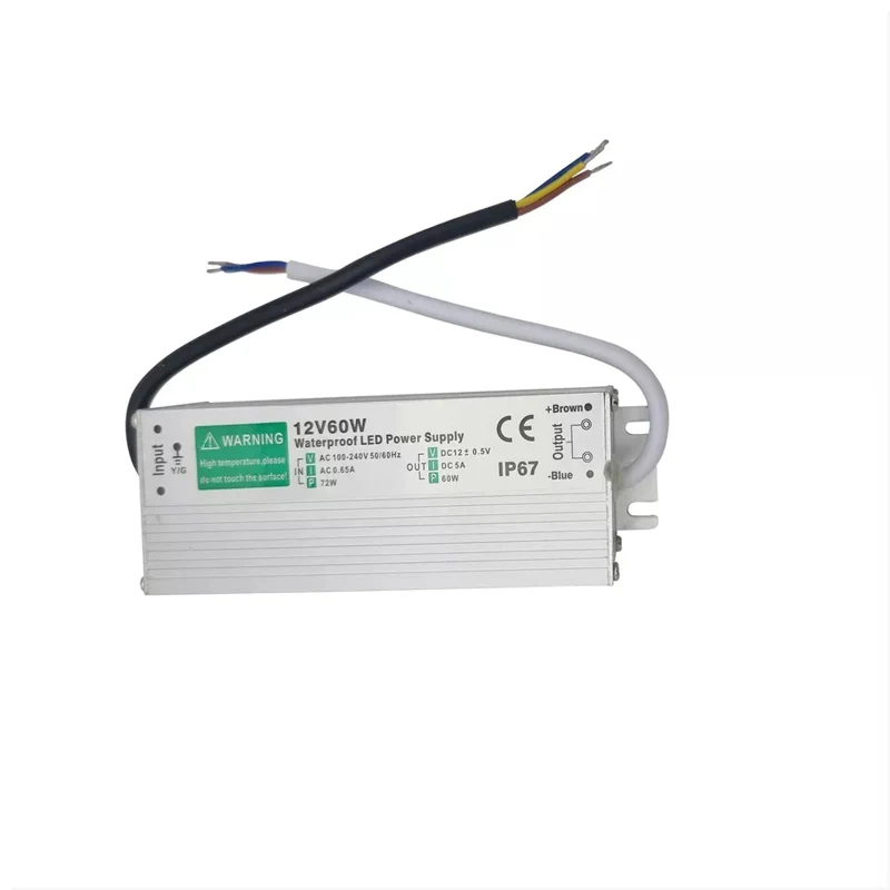 12V 60W LED Netzteil Wasserdichtes IP67 Außenbereich geeignet ~1093