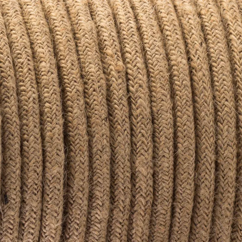 Vintage Textilkabel Hanfseil Stromkabel in Natur Beige~1163