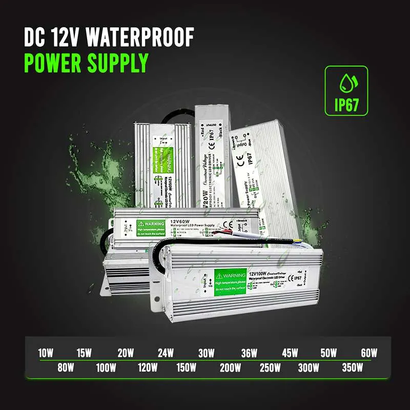 LED trafo 12 volt 10A | 120W | IP67 Wasserdicht netzteil~1092
