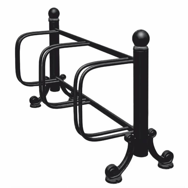Casa Padrino Jugendstil Fahrradständer Schwarz 150 cm - Nostalgischer Fahrradständer - Restaurant und Café Accessoires