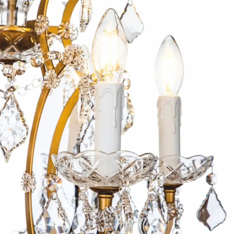 Casa Padrino Barock Kristall Tischleuchte Gold H. 85 cm - Prunkvolle Barockstil Schreibtischleuchte - Barock Kristall Leuchten