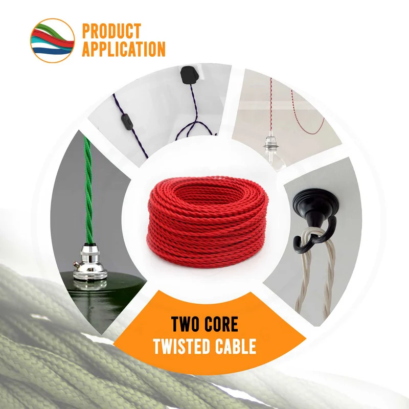 3x0,75 mm,verdrilltes Elektrokabel,violett,Stoffkabel~1199