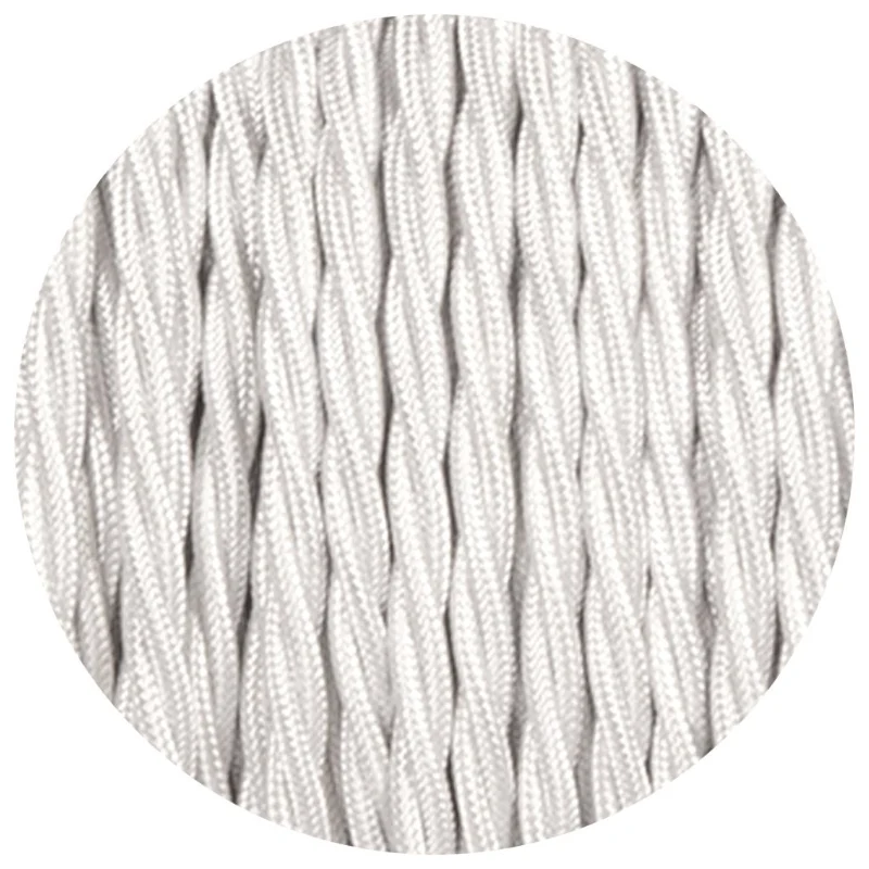 Ledsone Textilkabel 3-adrig Weiß Gedreht Stoffkabel ~1196