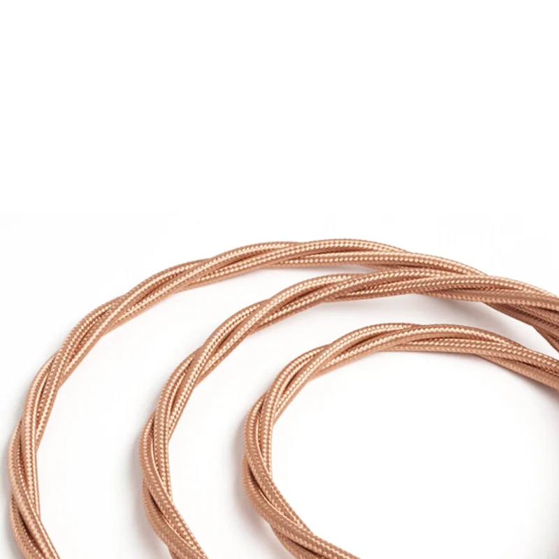 Ledsone Textilkabel Roségold – 3-adrig & Gedreht ~2954