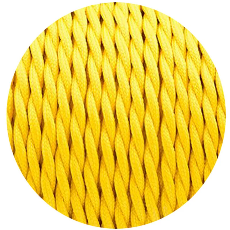 3x0,75mm² verdrilltes gelbes kabel textilummantelt~1190