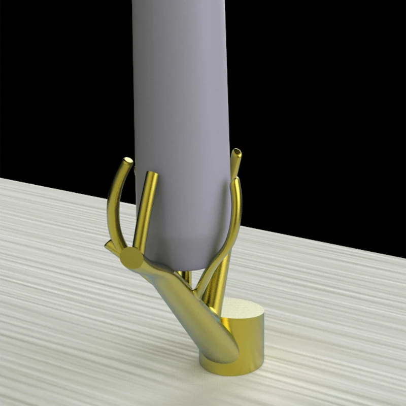 Gold-Plated Steel Candlestick Holder TREE FIRE by Denis Santachiara for Cyrcus Design