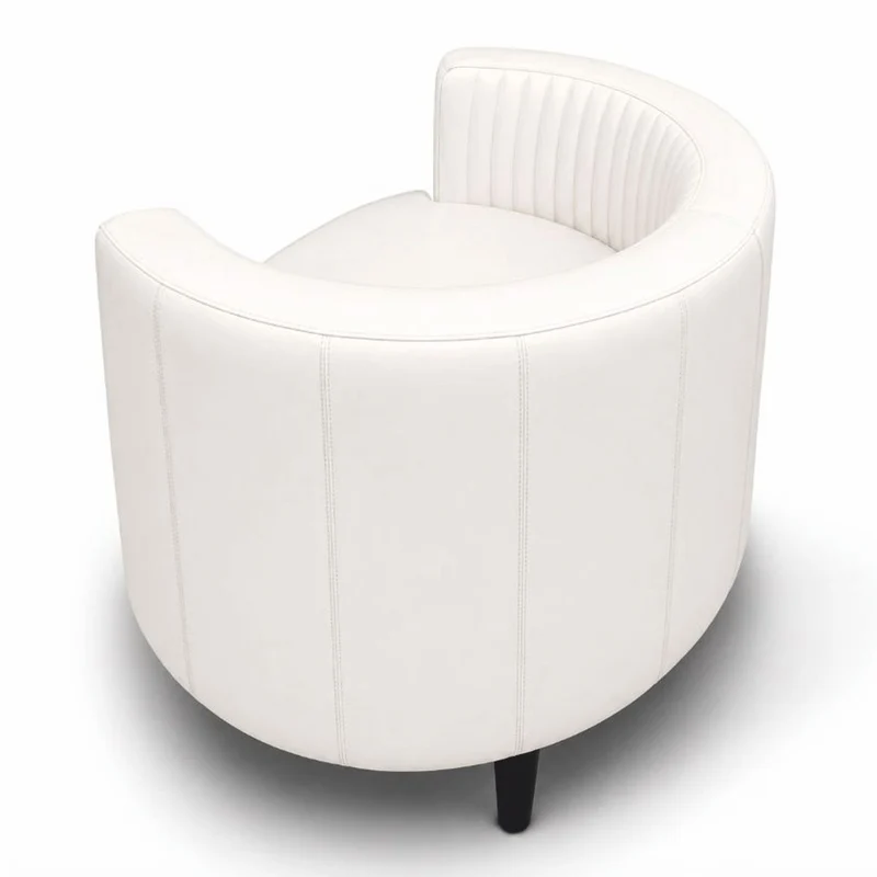 Casa Padrino Luxus Leder Sessel Weiß / Schwarz - Wohnzimmer Echtleder Möbel