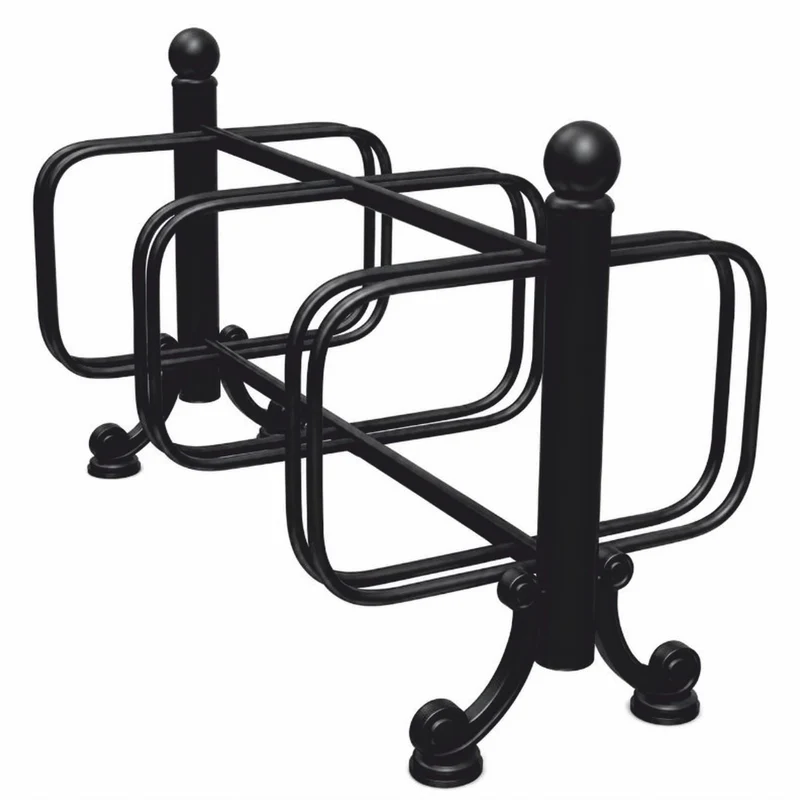 Casa Padrino Jugendstil Fahrradständer Schwarz 150 cm - Nostalgischer Doppelseitiger Metall Fahrradständer - Restaurant und Café Accessoires
