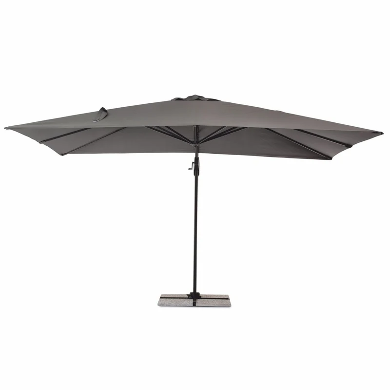 Casa Padrino Luxus Ampelschirm mit Ständer Anthrazit / Grau 400 x 300 x H. 250 cm