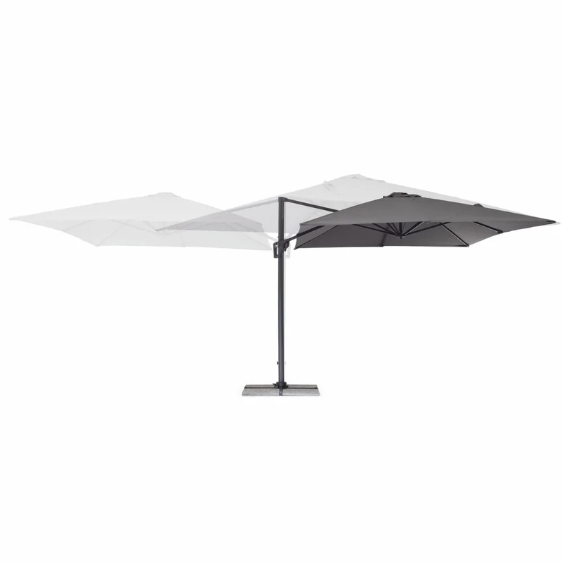 Casa Padrino Luxus Ampelschirm mit Ständer Anthrazit / Grau 400 x 300 x H. 250 cm