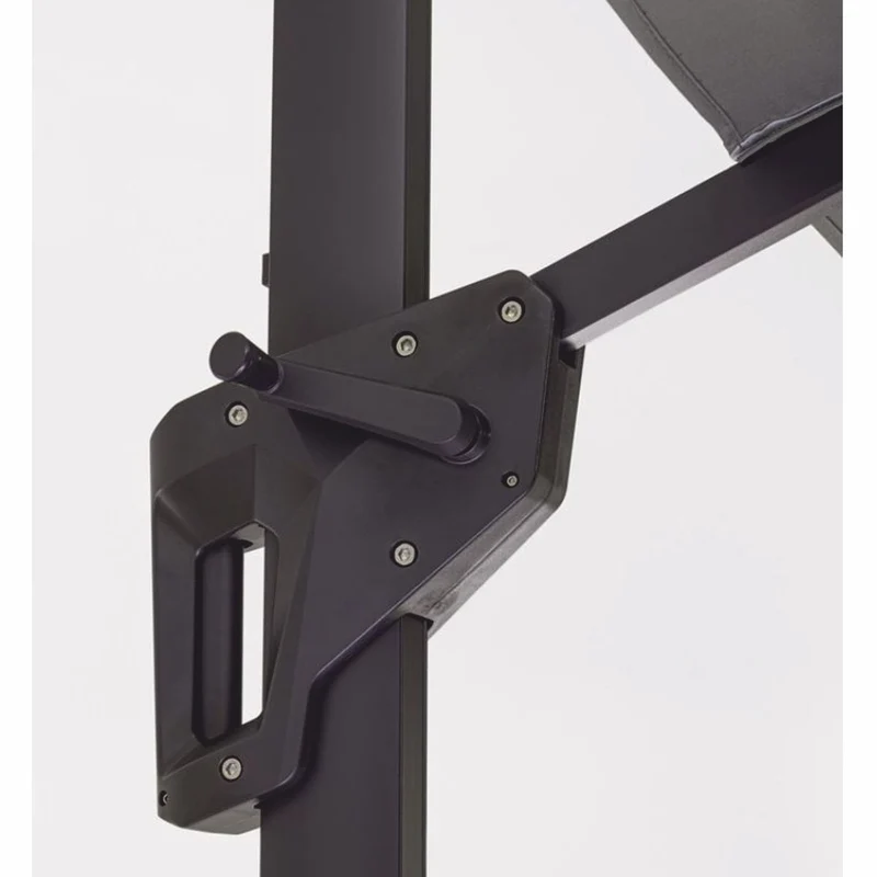Casa Padrino Luxus Ampelschirm mit Ständer Anthrazit / Grau 400 x 300 x H. 250 cm