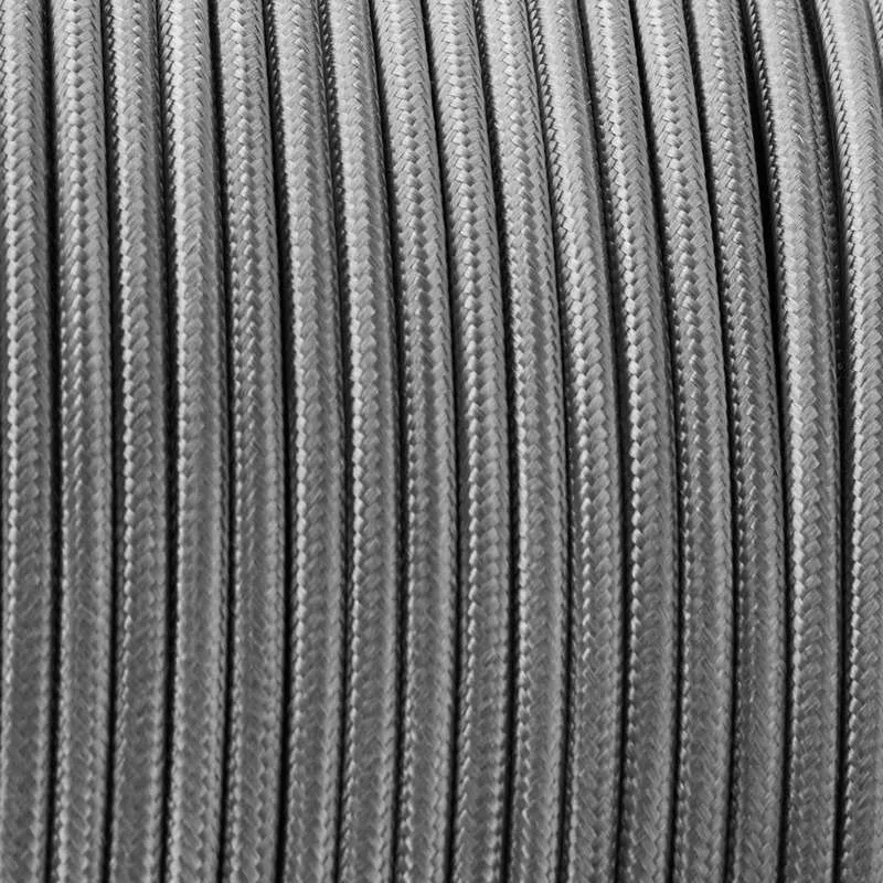 Stoffkabel für Lampen-3-adriges rund Grau~1138