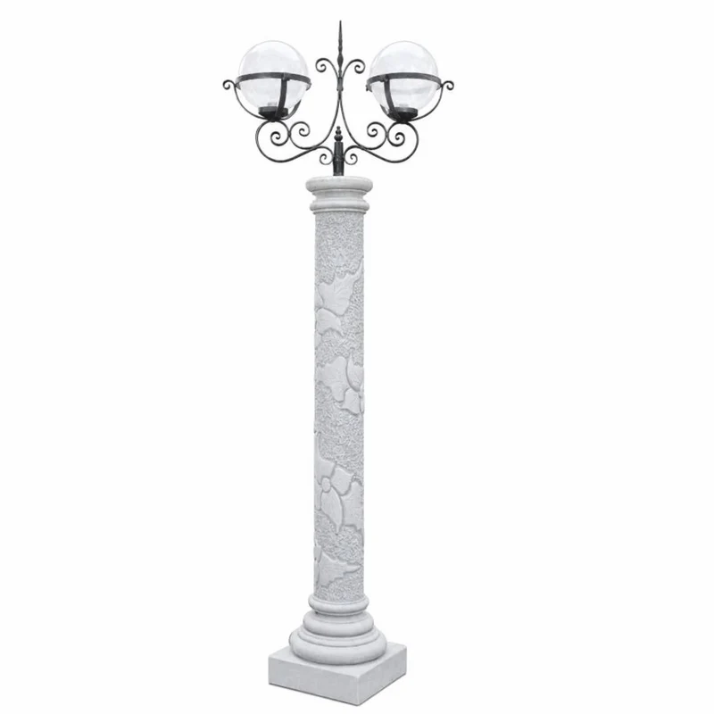 Casa Padrino Barock Gartenlaterne Grau / Schwarz H. 230 cm - Prunkvolle Barock Außenstehleuchte - Barock Außenbeleuchtung - Made in Italy