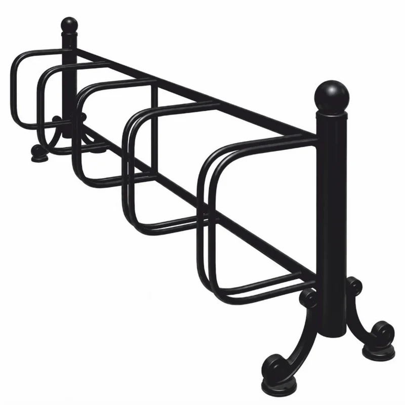 Casa Padrino Jugendstil Fahrradständer Schwarz 250 cm - Nostalgischer Metall Fahrradständer - Restaurant und Café Accessoires