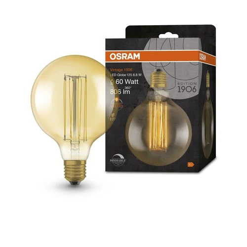 OSRAM Vintage 1906 LED-Lampe, Gold-Tönung, 8,8W, 806lm , Warmweiß , E27
