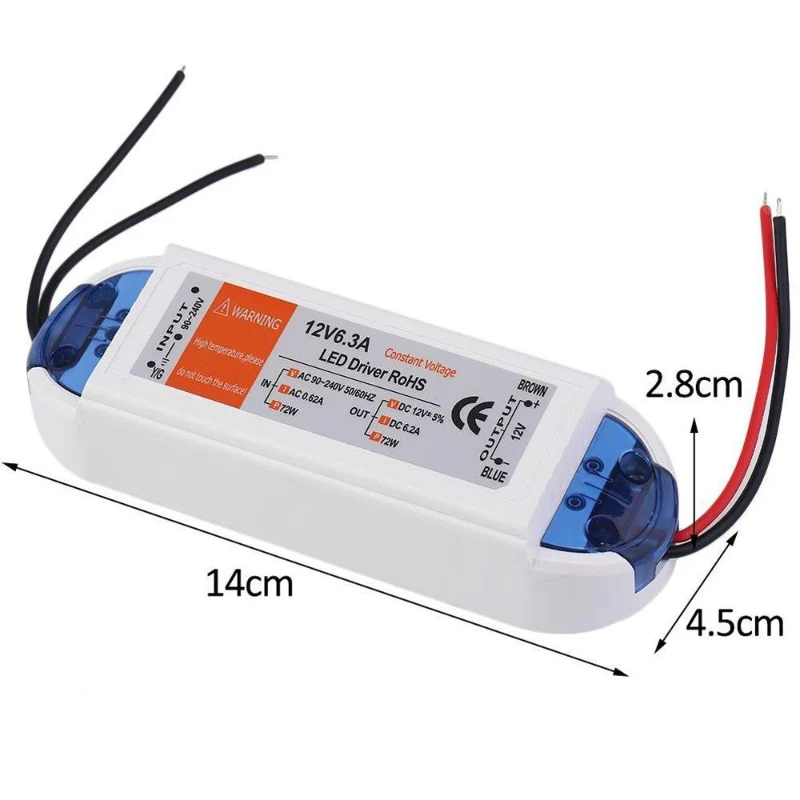 LED Treiber 72W 12V 6A Transformator for LED lamps ~1078