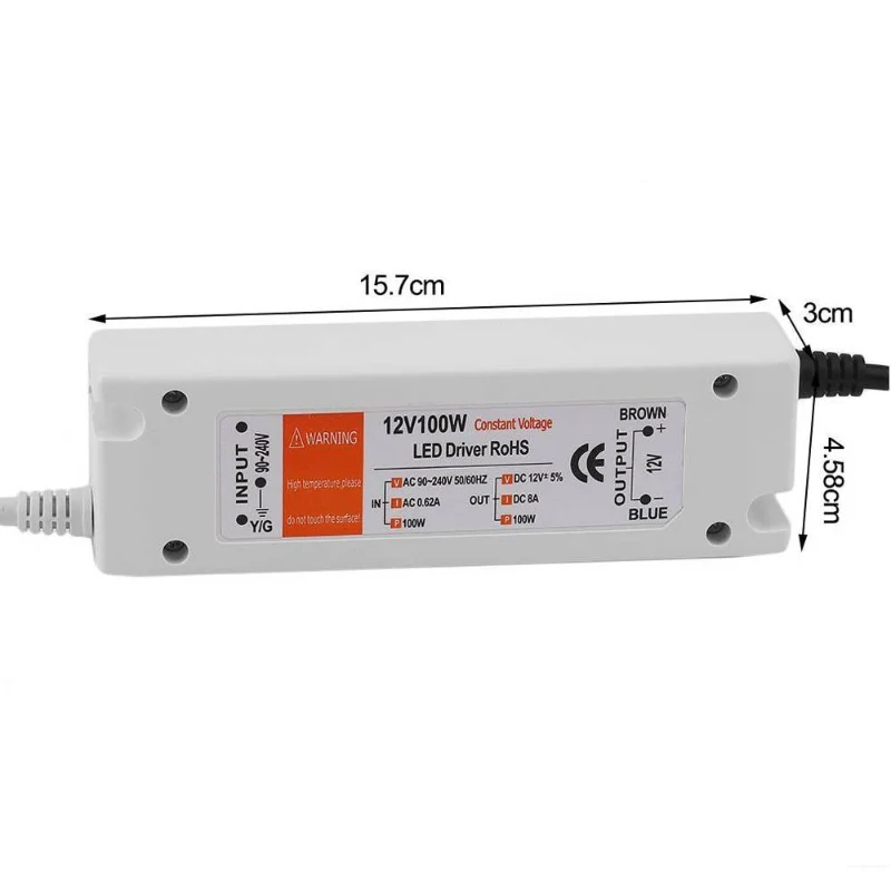 12V 100W LED Treiber IP20 Trafo Konstantspannung Netzteil ~1077