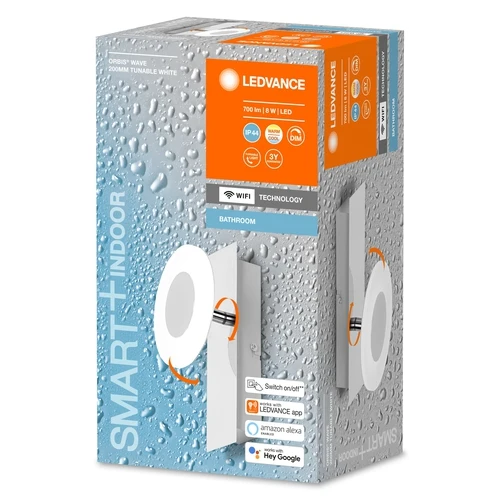 LEDVANCE Wifi SMART+ ORBIS WAVE Bad LED Wandleuchte 20cm Tunable Weiß 8W / 3000-6500K