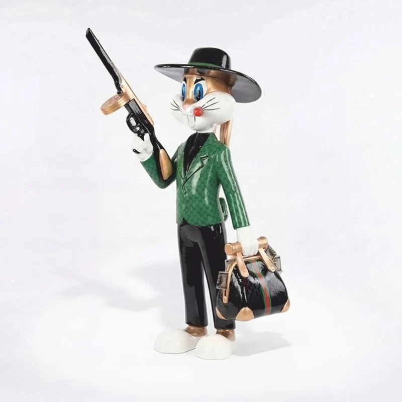 Casa Padrino Deko Skulptur Hase Bunt H. 120 cm - Garten Deko Figur