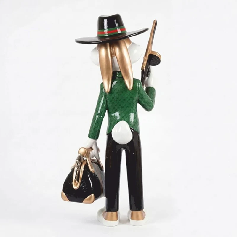 Casa Padrino Deko Skulptur Hase Bunt H. 120 cm - Garten Deko Figur